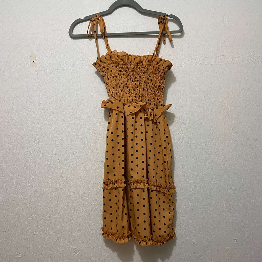 LUCCA: Brown And Black Polka Dot Dress
